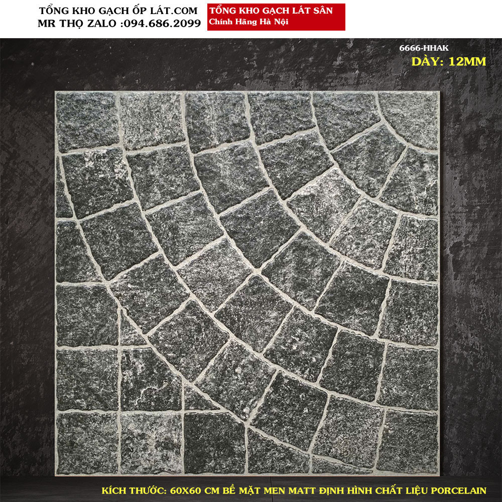 Gạch lát sân giả đá cubic 60x60 6666